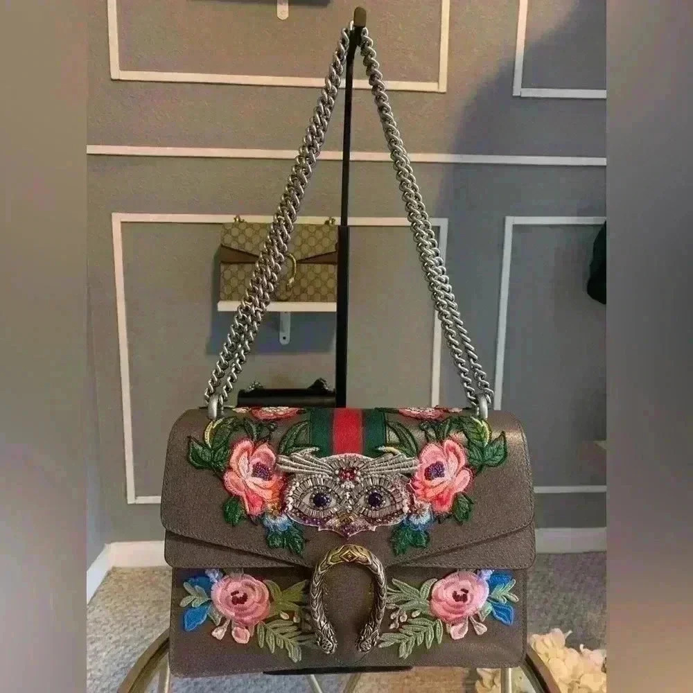 Gucci Dionysus Owl-Embroidered shoulder bag.
